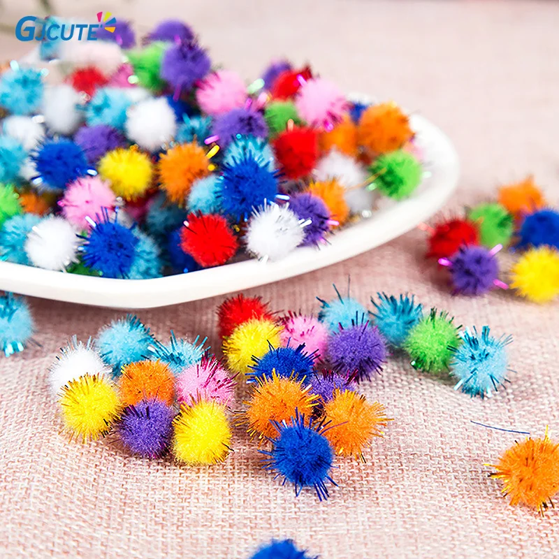 Colorful Golden Onion Plush Ball Glitter Children Creative DIY Handmade Materials To Decorate Children's Puzzle