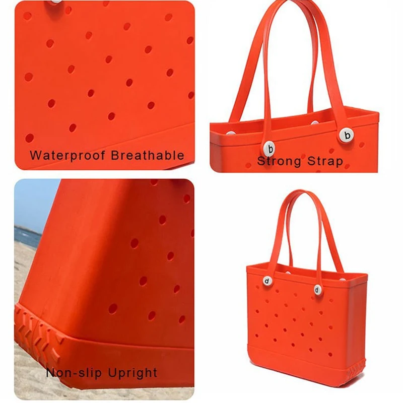 Outdoor Rubber Beach Bag EVA Waterproof Sandproof Durable Open Silicone Tote Bag Beach Pool Sports Storage Bag