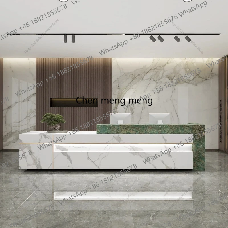 

Nordic Luxury Marble Reception Desks Modern Design Hotel High-end Cashier Desk Creative Commercial Furniture Pulpitos