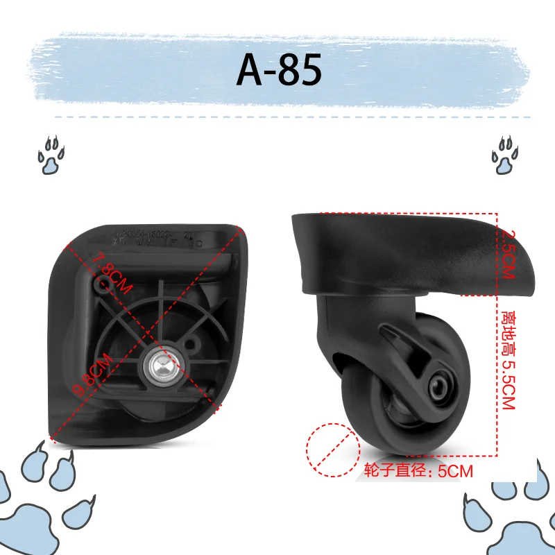 For HONG SHENG A-85 Upgraded Super Silent Universal Wheel Durable 360° Swivel Luggage Wheel Replacement 2PCS/4PCS