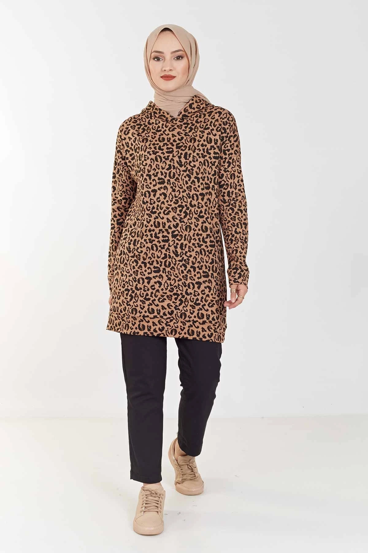 Leopard print Hooded Tunic ER