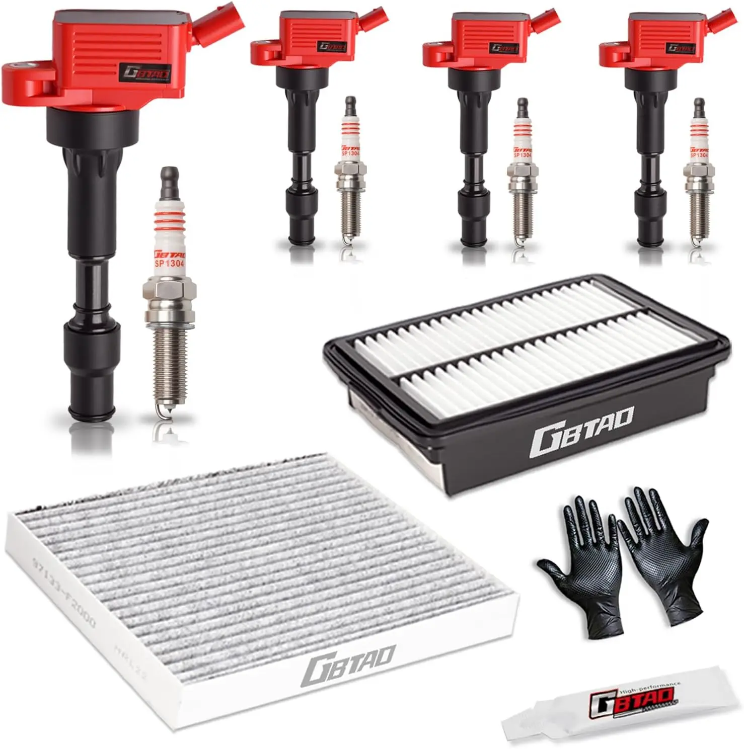 

4PCS Ignition Coil Pack, Spark Plug & Air Filter Set Compatible with Hyundai Elantra Kia Forte 2017-2022 2.0L L4 Engine