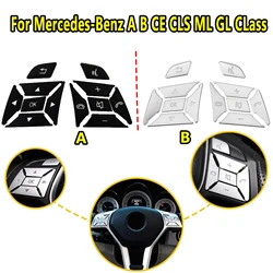 Car Parts 12Pcs Steering Wheel Button Trim Kits Cover For Mercedes-Benz A B Class 2012 2013 2014 ML GL Class 2012 2013 2014 2015