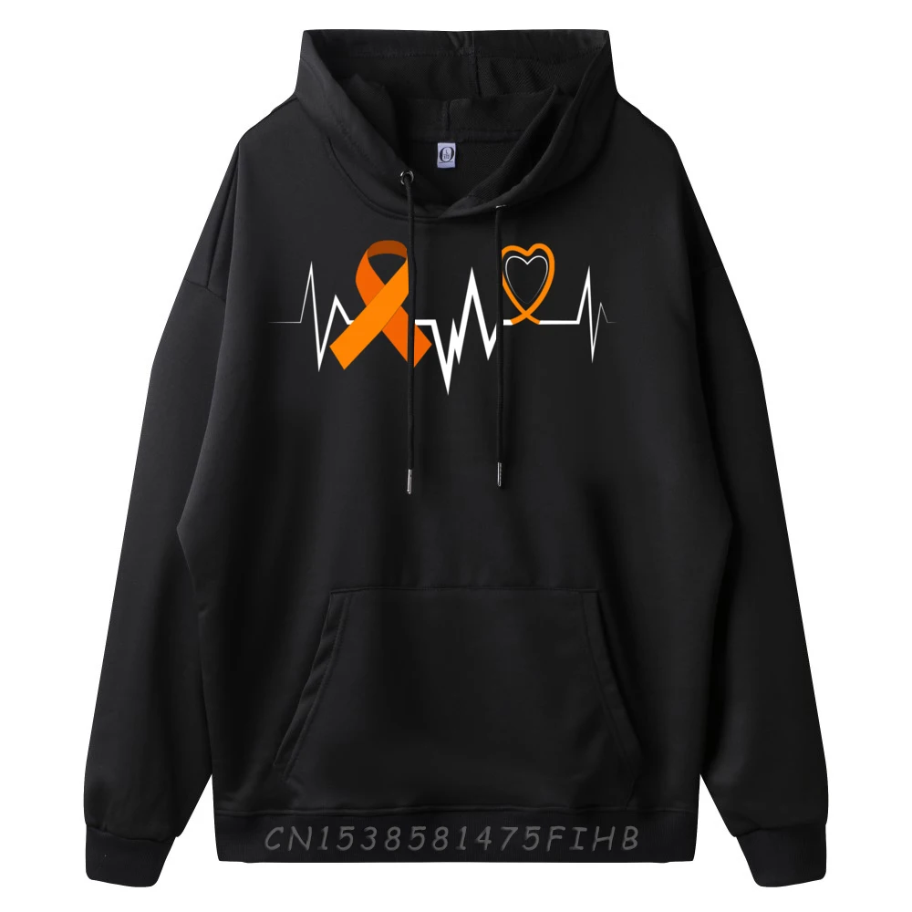 Heartbeat ADHD Orange Ribbon ADD ADHD Awareness Grahpic Pullover New In Tops & Tees Harajuku