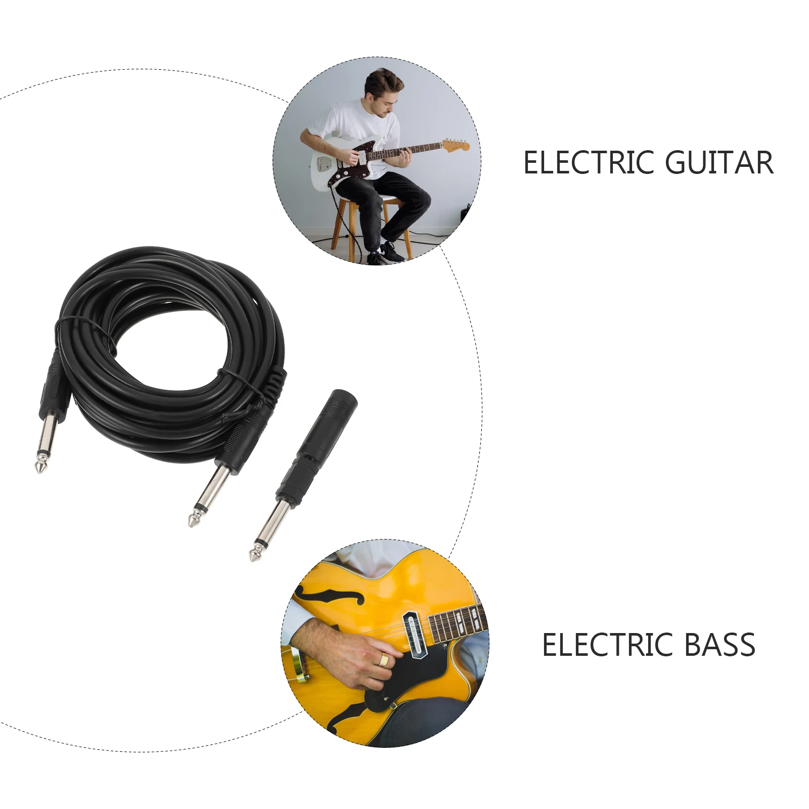 

1 set Guitar Cable Professional Instrument Cable For Electric Guitar Bass Audio Connection Durable Flexible Noise Reduction