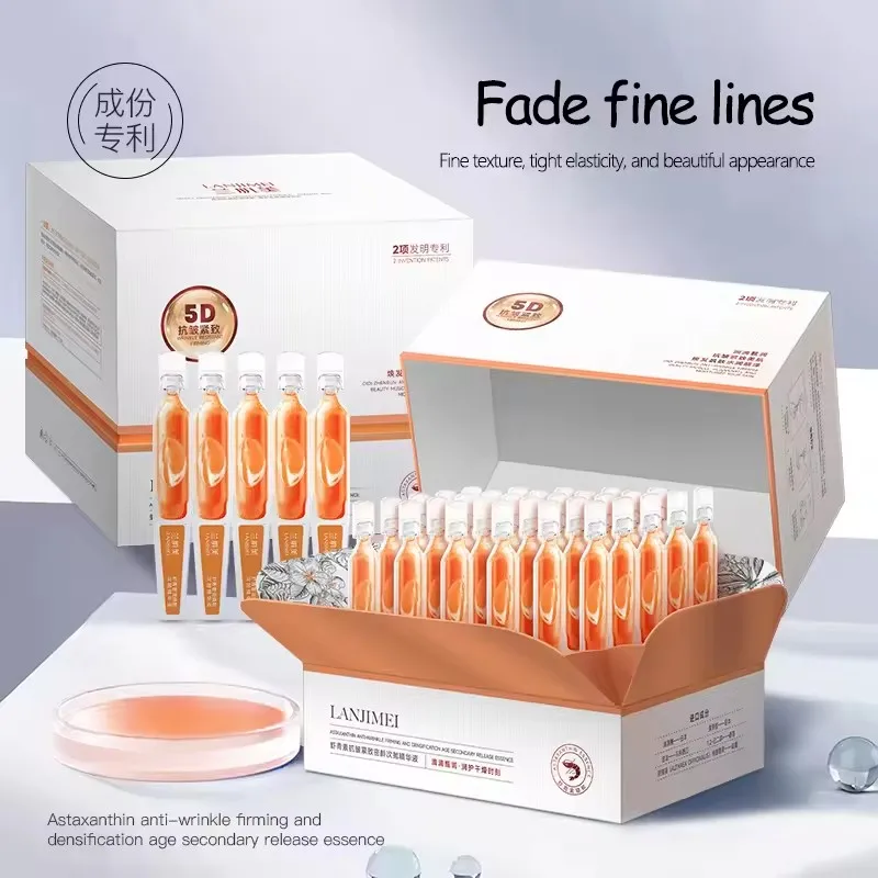 

30Pcs Astaxanthin Anti Aging Wrinkle Serum Vitamin E Deep Moisturizing Nourishing Hyaluronic Acid Firming Brighten Face SkinCare