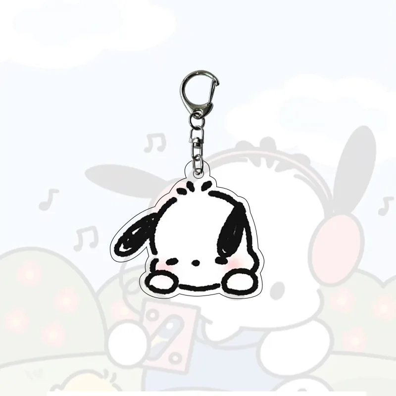 Kawaii Sanrio Anime Pochacco Acrylic Keychain Cartoon Couple Bag Mobile Pendant Adornment Cute Expression Bag Pendant