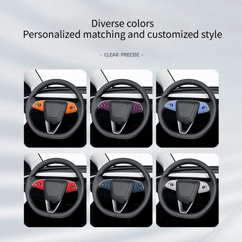 Steering Wheel Button Patch Stickers for Tesla New Model Y Juniper 2026 Decorative Microfiber Suede Button Sticker Accessories