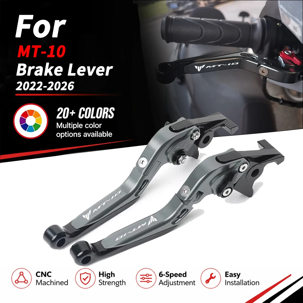 Front Brake Lever For YAMAHA MT10 MT 10 MT-10 2022-2026 Motorcycle Accessories CNC Short/Long Brake Clutch Levers Ajustable