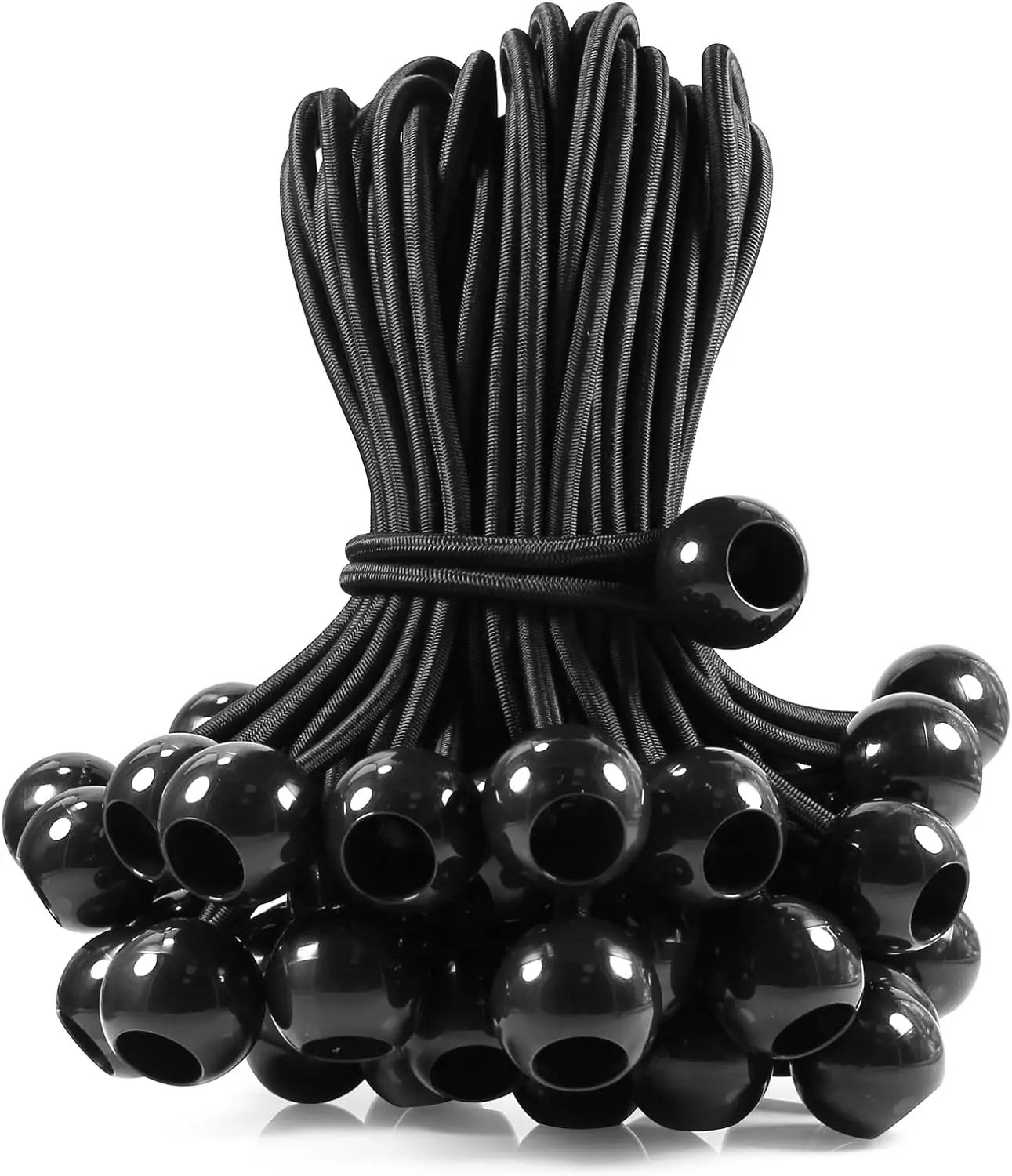 

6 Inch Ball Bungee Cords 50 Pack Heavy Duty Outdoor UV Resistant for Canopy Tarp