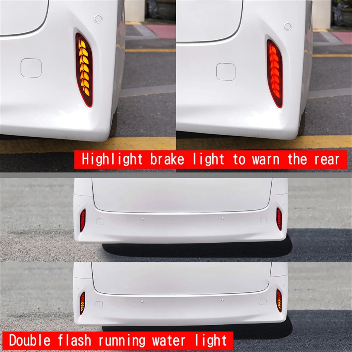 Car Rear Bumper Taillight Rear Fog Light Dynamic Brake Light for Toyota ALPHARD 40 Series 2023+