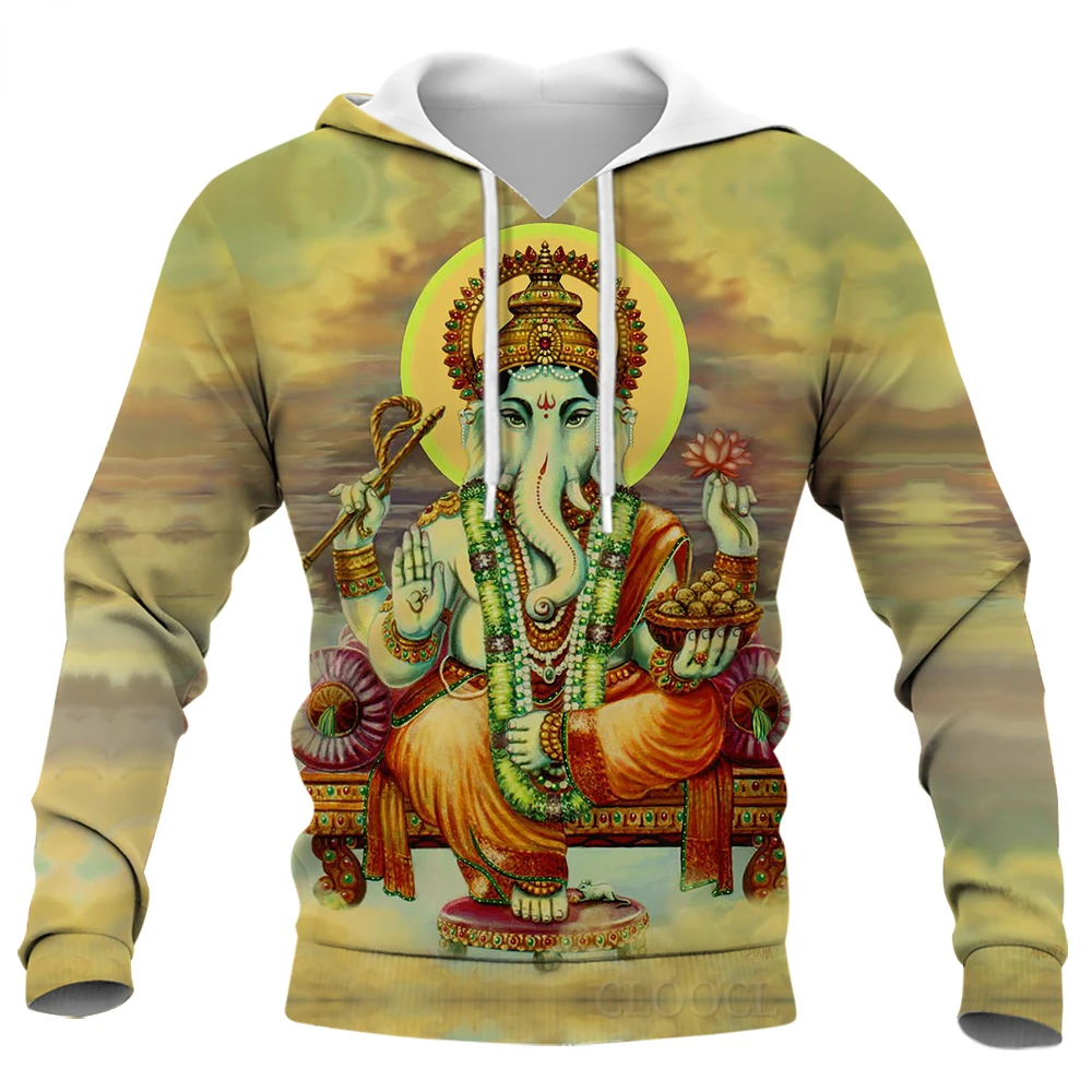 CLOOCL Men Hoodies 3D Graphics Printed Ganesha Male Hoodies  Long Sleeve Boy Girl Casual Women Pullover Hoodie Teenage Clothing