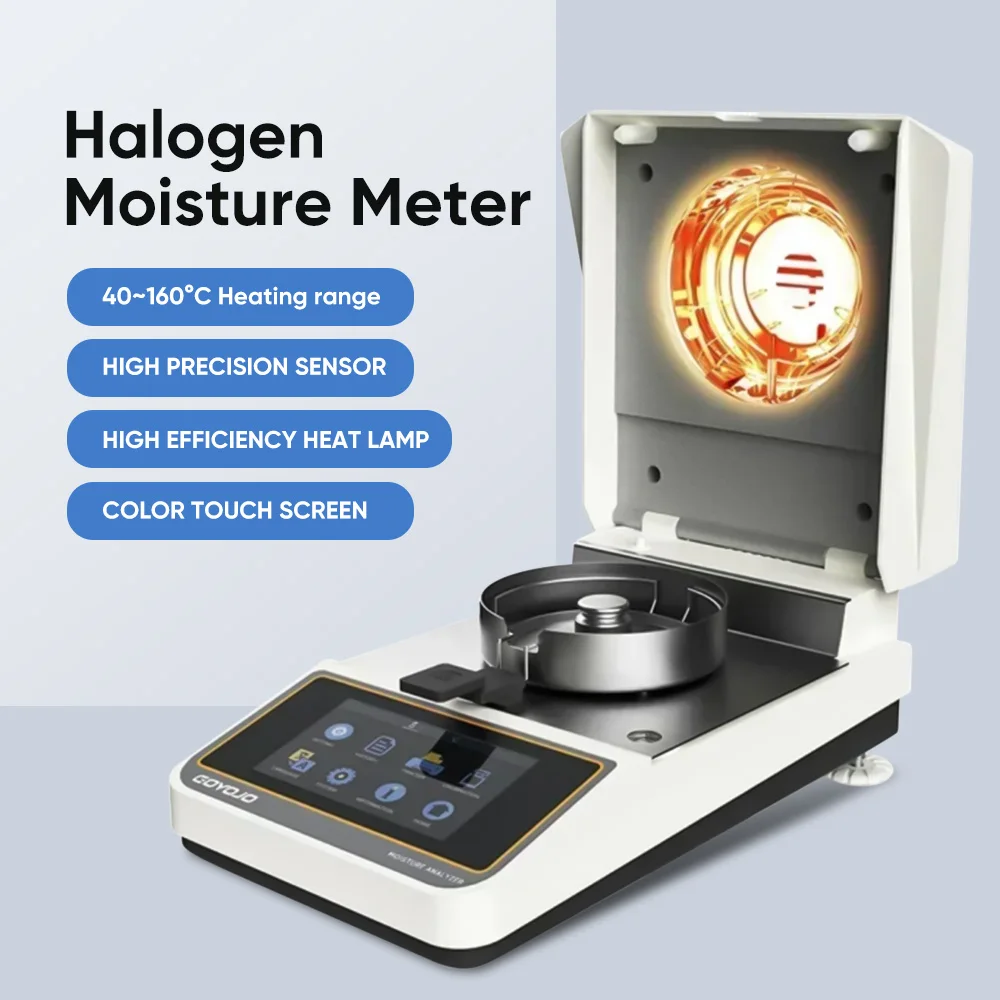 110g Halogen Moisture Meter  Rapid Moisture Testing Meter for Food Corn Feed Plastic Particle Laboratory Testing