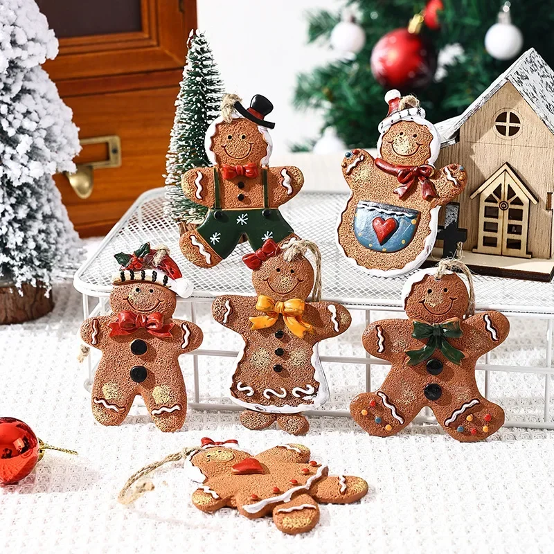 Christmas resin gingerbread figurine decoration accessories