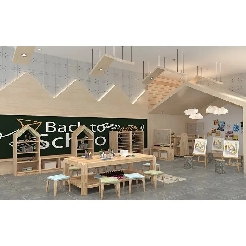 Kindergarten Furniture Children's Reading Room Solid Wood Bookcase Learning Interactive Sofa Bookcase