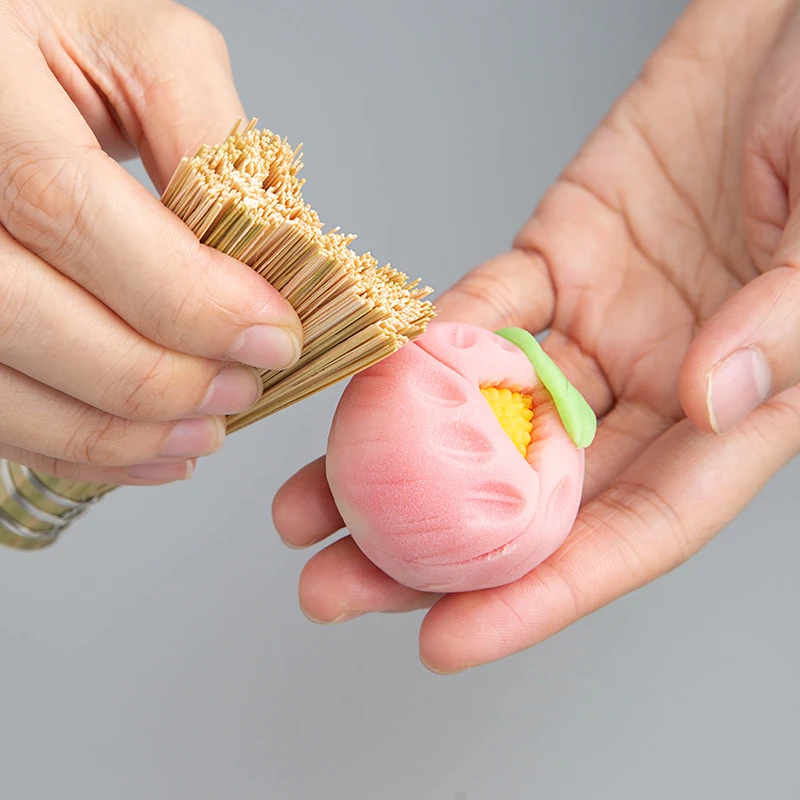 Brocha japonesa de bambú para frutas, herramienta wagashi para práctica y corte