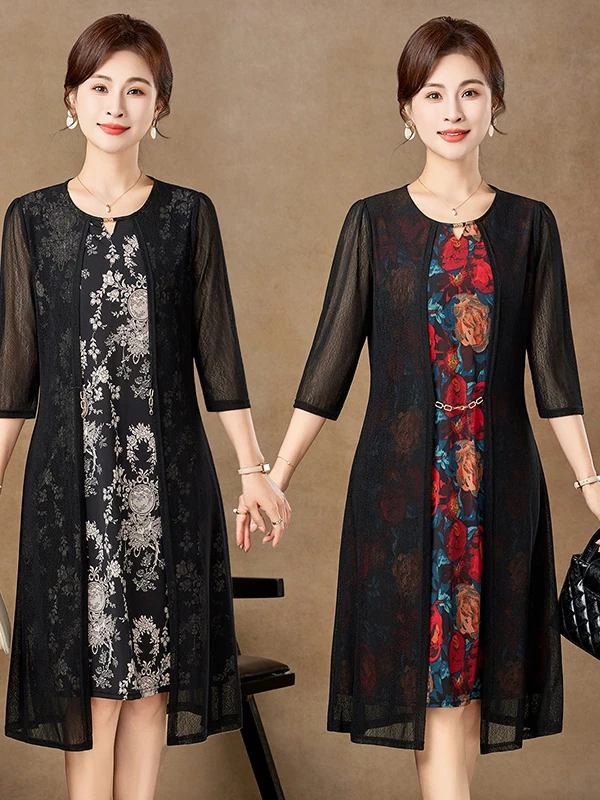 Elegante mesh-jurk met middell - Women Fashion Over 60 recensie en prijs