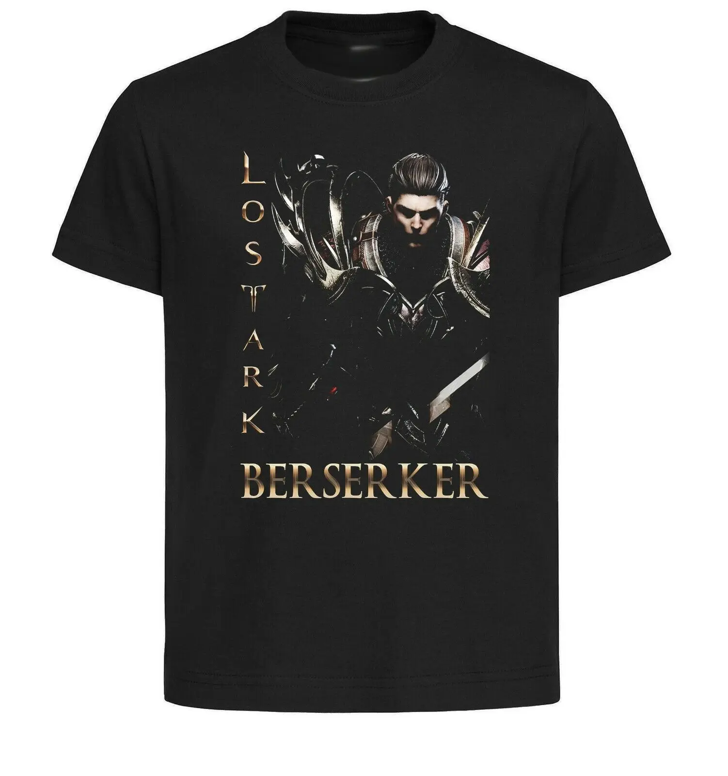 Black TShirt  Black Jersey  Japanese Style  Lost Ark  Berserker Unisex clothing