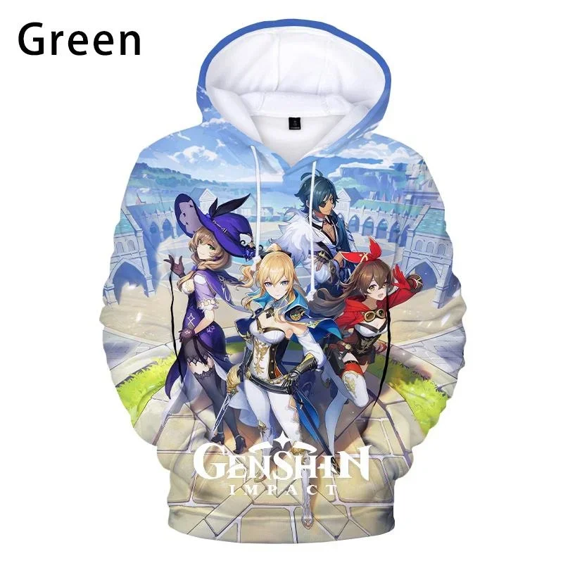 Genshin Impact 3D Printed Hoodies Sweatshirts Harajuku Streetwear Anime Pullover Men Women Fashion Casual Oversized Hooded