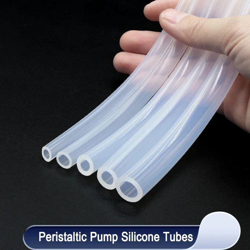 1M Peristaltic Pump Tube ID 0.8 1 1.6 2.4 3.2 4.8 6.4 7.9 9.6 12.7mm Transparent Flexible Nontoxic Food Grade Soft Silicone Hose