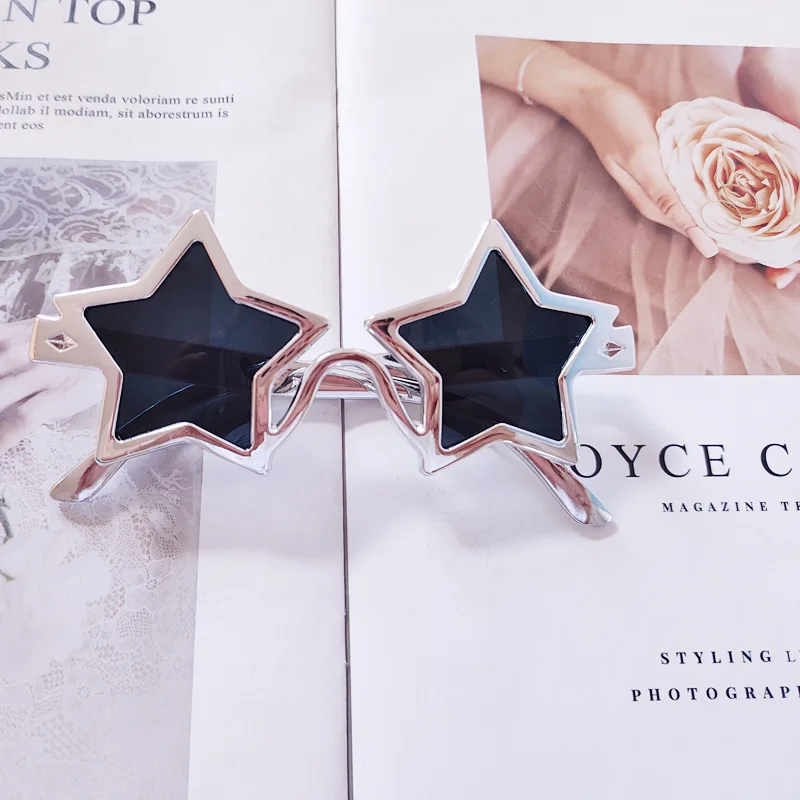 Neue Sternförmige Sonnenbrille für Damen und Herren Silberne Polygon-Sonnenbrille Goldene Eyewear Sonnenbrille für Männer und Frauen Brillen für Partys – Detail 3
