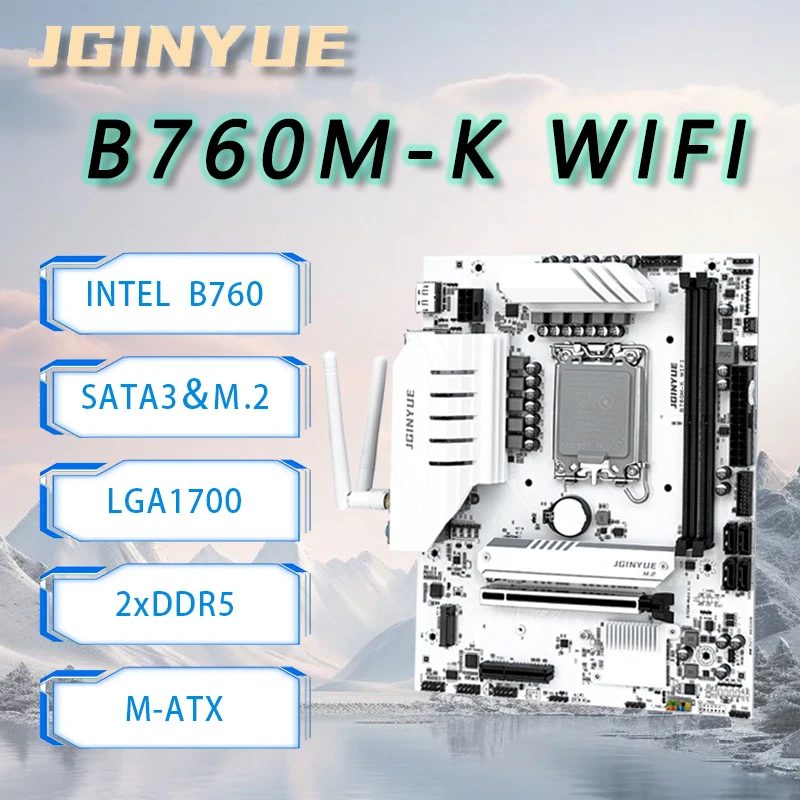 JGINYUE B760M-K WIFI Motherboard M-ATX ARGB LGA1700 Support Core 12/13/14th i5/i7 Dual Channel DDR4 RAM