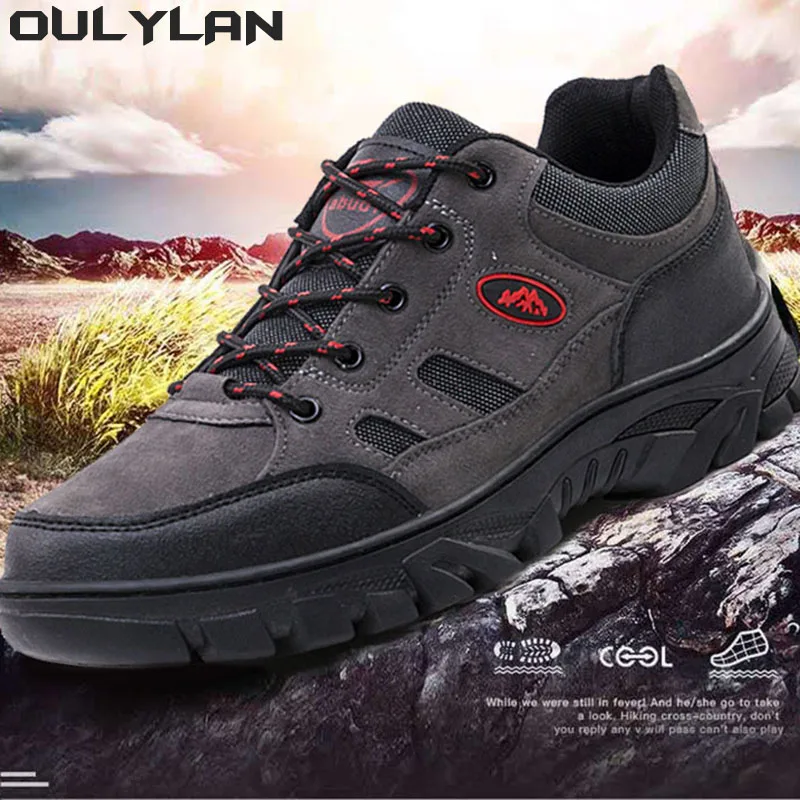 Oulylan Men Winter Outdoor Sports Climbing Shoes Non - slip Warm Lace-up Casual Trekking Sneakers Big Size Hiking Shoes