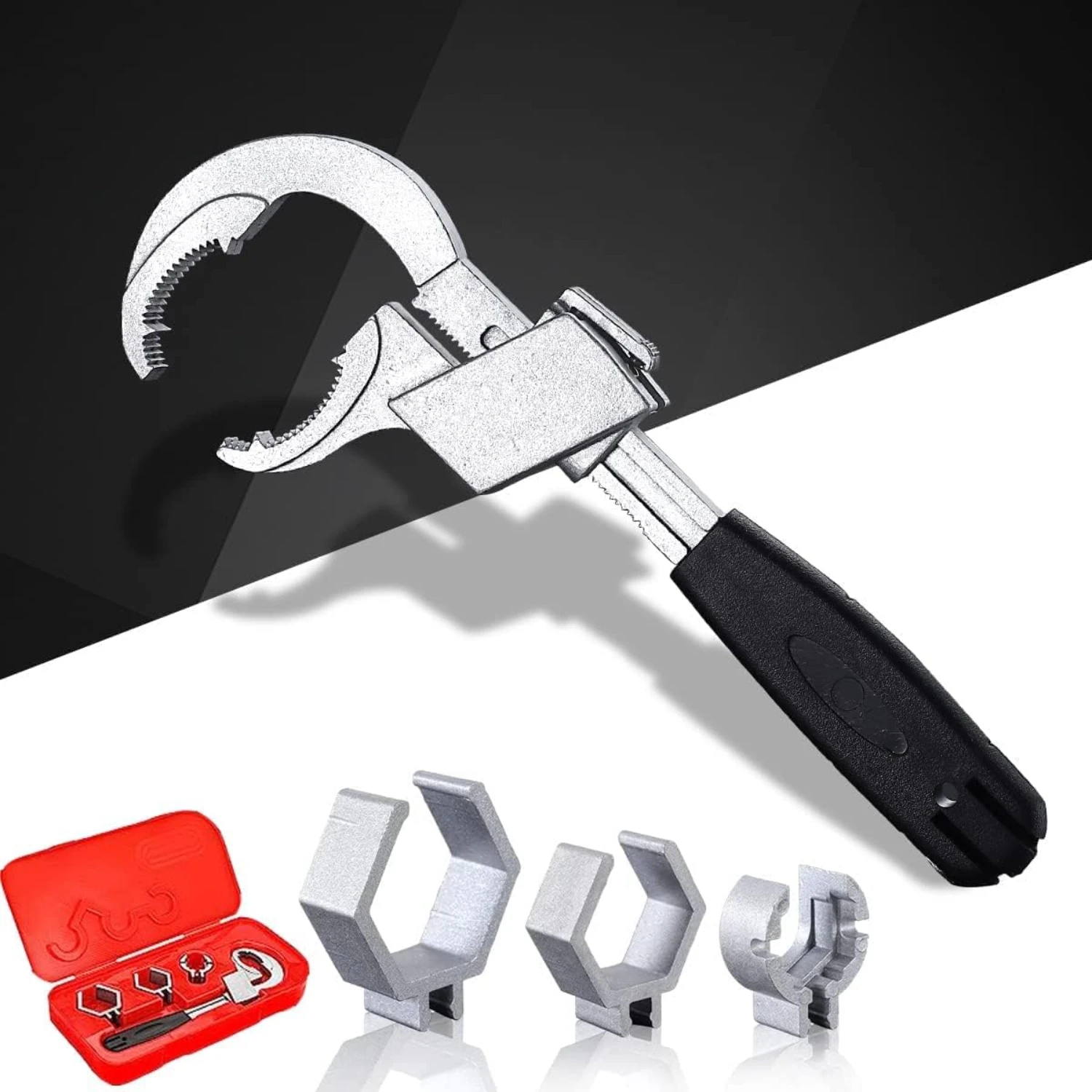 Convenient, Essential Large Multifunctional Adjustable Double-ended Wrench Set - Specialized All-in-One Complete Bathroom Sink a