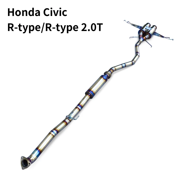 Suitable for Honda Civic R-type/R-type 2.0T 2017-2023 titanium alloy blue tailpipe exhaust pipe Cat back