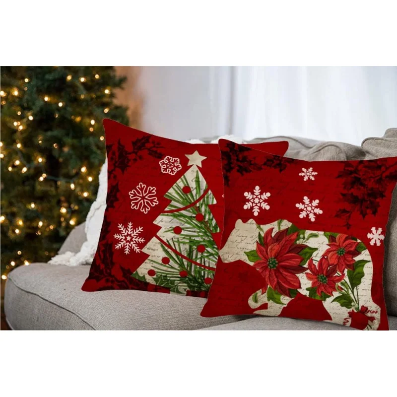 Christmas red pillow cover 20inx20in4-piece set pillowcase decoration