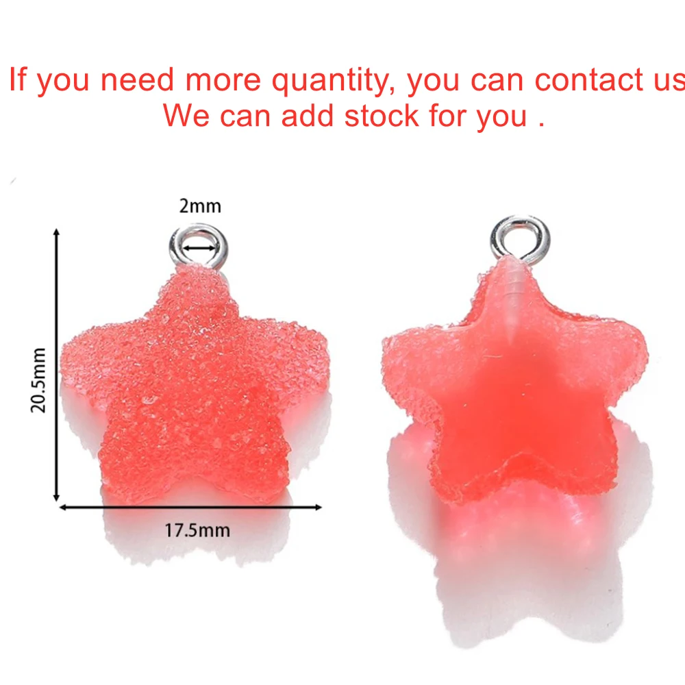 10pcs/lot Five-Pointed Star Candy Color Cute Charms Loose Pendants for DIY Earrings Necklace Jewelry Accessories Finding