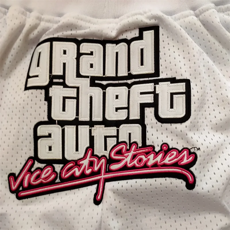 Sommer Herren Reiß verschluss Basketball Shorts Spiele Gta Vice City Geschichten Shorts Cosplay Grand Theft Auto San Andreas Sport Shorts männlich