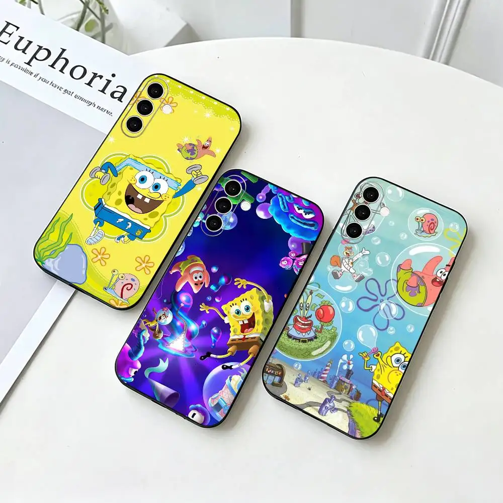 Animation S-Sponge Funny B-Bob   Phone Case For Samsung Galaxy A73,A72,A71,A70,A53,A52,A51,Others Soft Black Cover