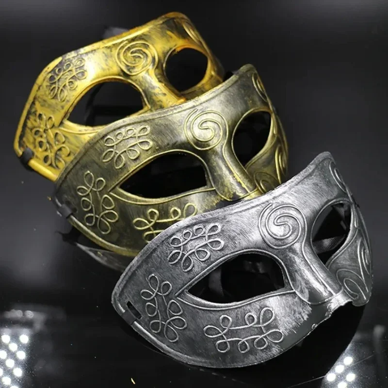 Retro Halloween Mask Antique Silver Gold Half Face Mask For Women Men Carnival Dress Masque Ball Costume Party Props Cosplay