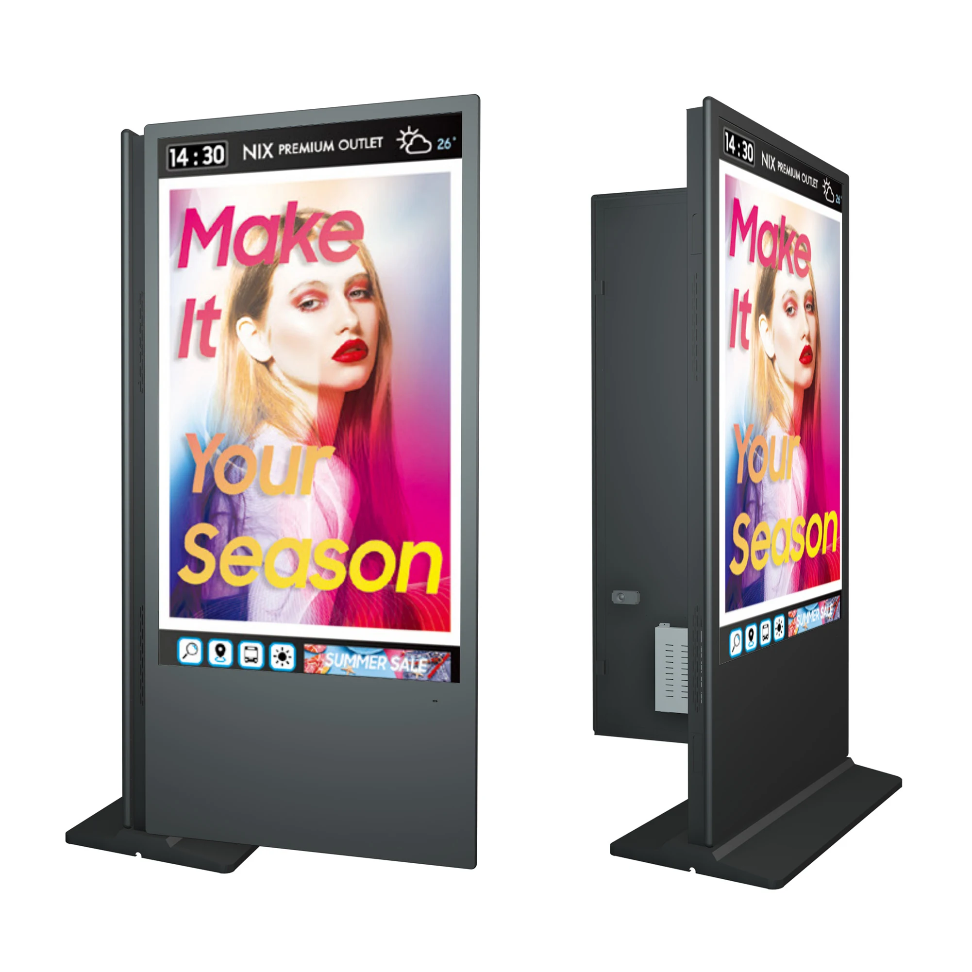 RK3288/RK3399 Totem Kiosk 55 Pollice  Lcd Advertising Screen Digital Signage Double Sided Billboard Digital Signage and Displays