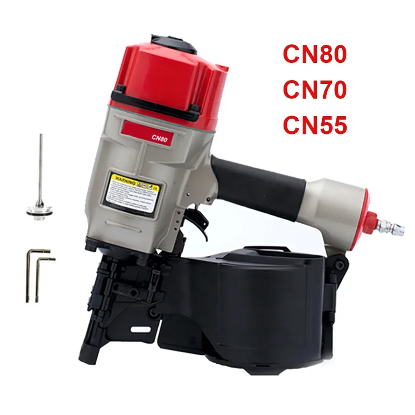 Pneumatic Coil Nailer CN55 CN70 CN80 Industrial Roofing Pneumatic Roll Nail Gun Siding Coil Nailer Gun Air Nail Gun 25-80mm