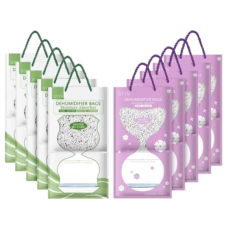 4PCS Lavender Closet Moisture Absorbing Hanging Bag Home Closet Dehumidifier Hanging Drying Agent Dehumidifier Bag