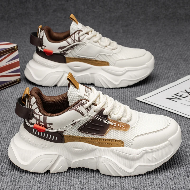 

Мужская обувь, летняя новая стильная толстая подошва, увеличивающая рост, модная противоскользящая мужская обувь, универсальная спортивная повседневная обувь в стиле ретро, мужская обувь