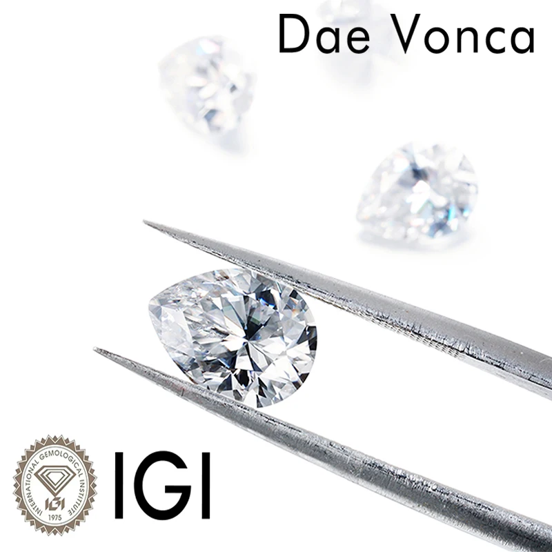 Certificato ICI con diamante collato in laboratorio con taglio a pera VS1 DEF 1.0-3.0ct per anello, orecchino, collana, diamante sintetico, gioielli ecologici