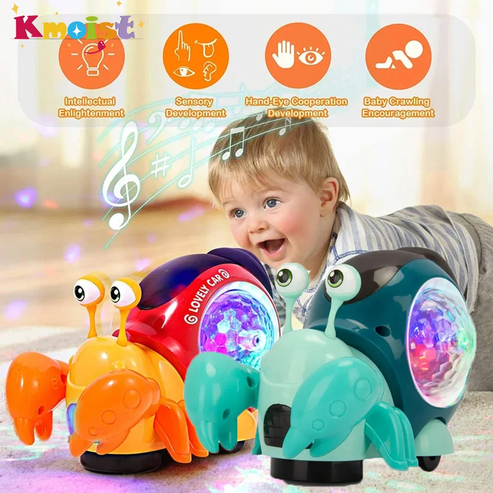 Kinder Elektrische Universal Gehen Transparent Projektion Blinkende Musical Einsiedlerkrebs Spielzeug Weihnachten Party für Kinder Weihnachten Geschenke