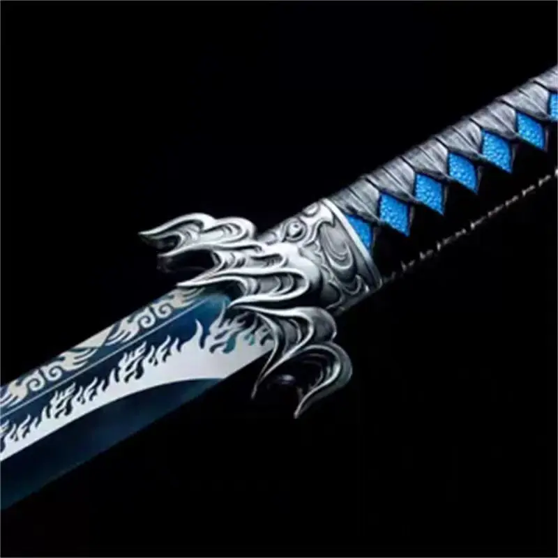 Longquan sword hand-forged Black Gold Ancient Dao Film and TV Tang Heng Dao embroidered Spring Dao handicraft hard sword