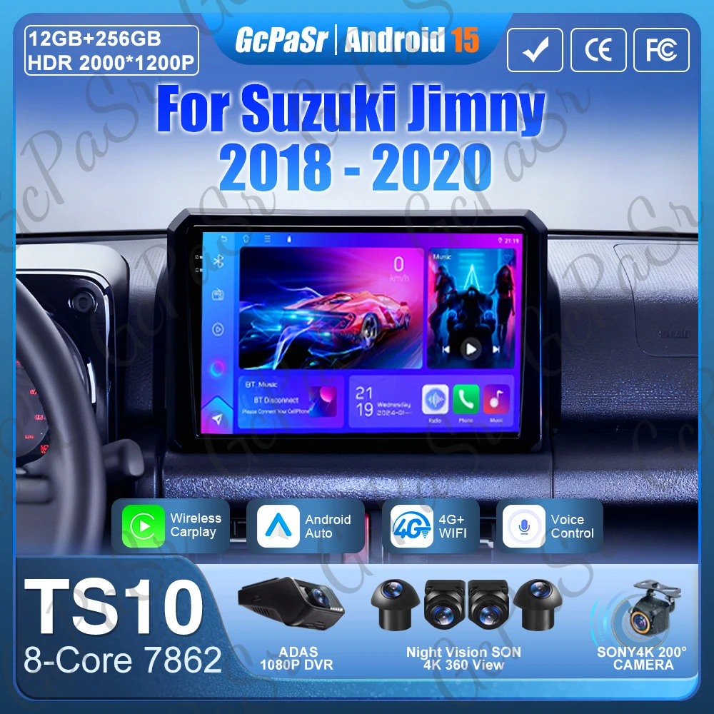 Carplay For Suzuki Jimny 2018 2019 2020 Android Auto GPS Navigation Video Car Monitor Car Radio DVD BT Display Screen No 2din 2k