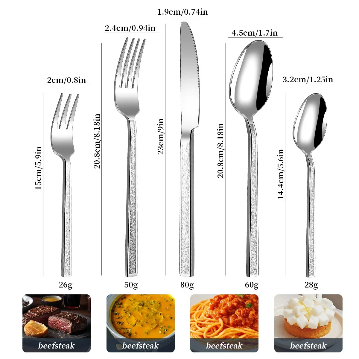 30Pcs Stainless Steel Silverware Cutlery Set Tableware Dinnerware Kitchen Set for Wedding, Buffets, Restaurants Dishwasher Safe