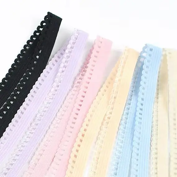 

Meetee 20/50/100M 10mm Colorful Elastic Band Mesh Lace Edging Elasticity Bands Bra Shoulder Stretch Tape DIY Sewing Accessories