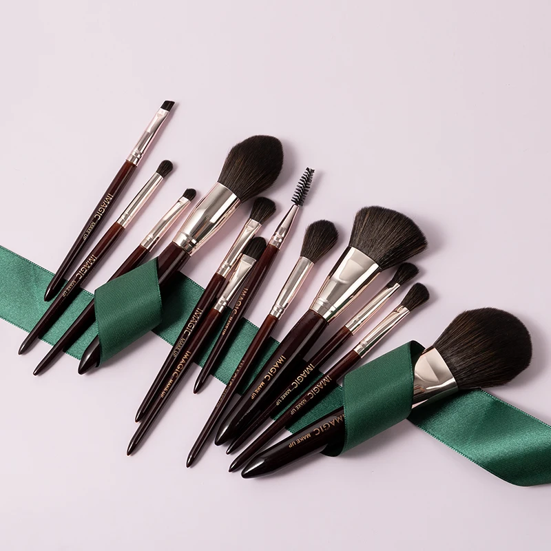 IMAGIC 12Pcs  Makeup Brush Set With Bag Soft Professional Foundation Powder Eye Shadow Blush Women Beauty Make Up Cosmetic Tool