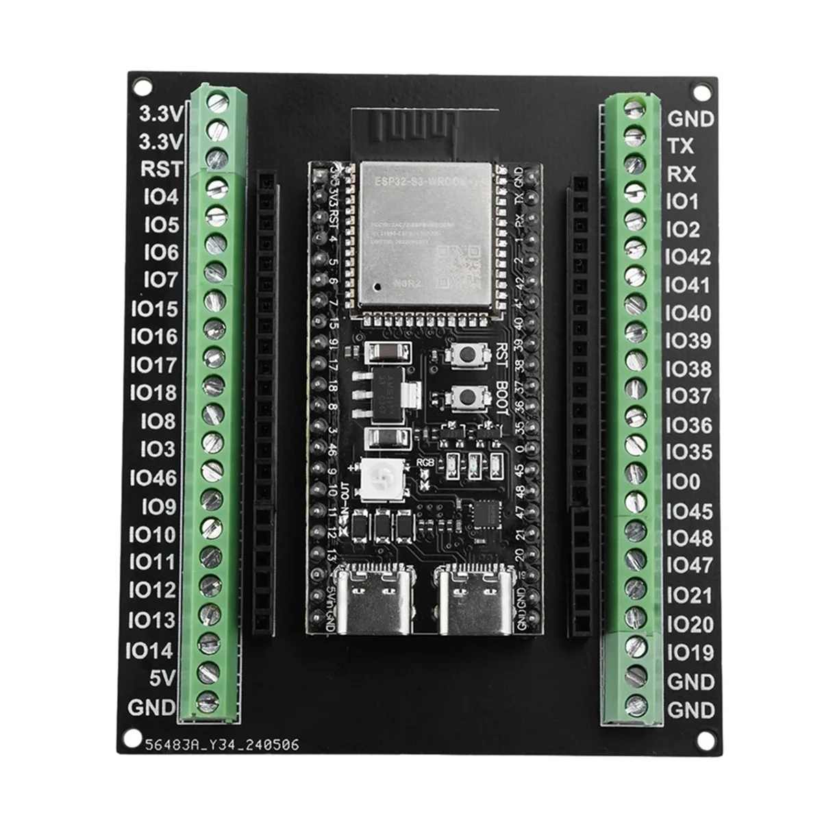 ESP32-S3 Expansion Board GPIO 1 Into 2 Breakout Board Double-Layers Expansion Board with N8R2/N16R8 Development Board C