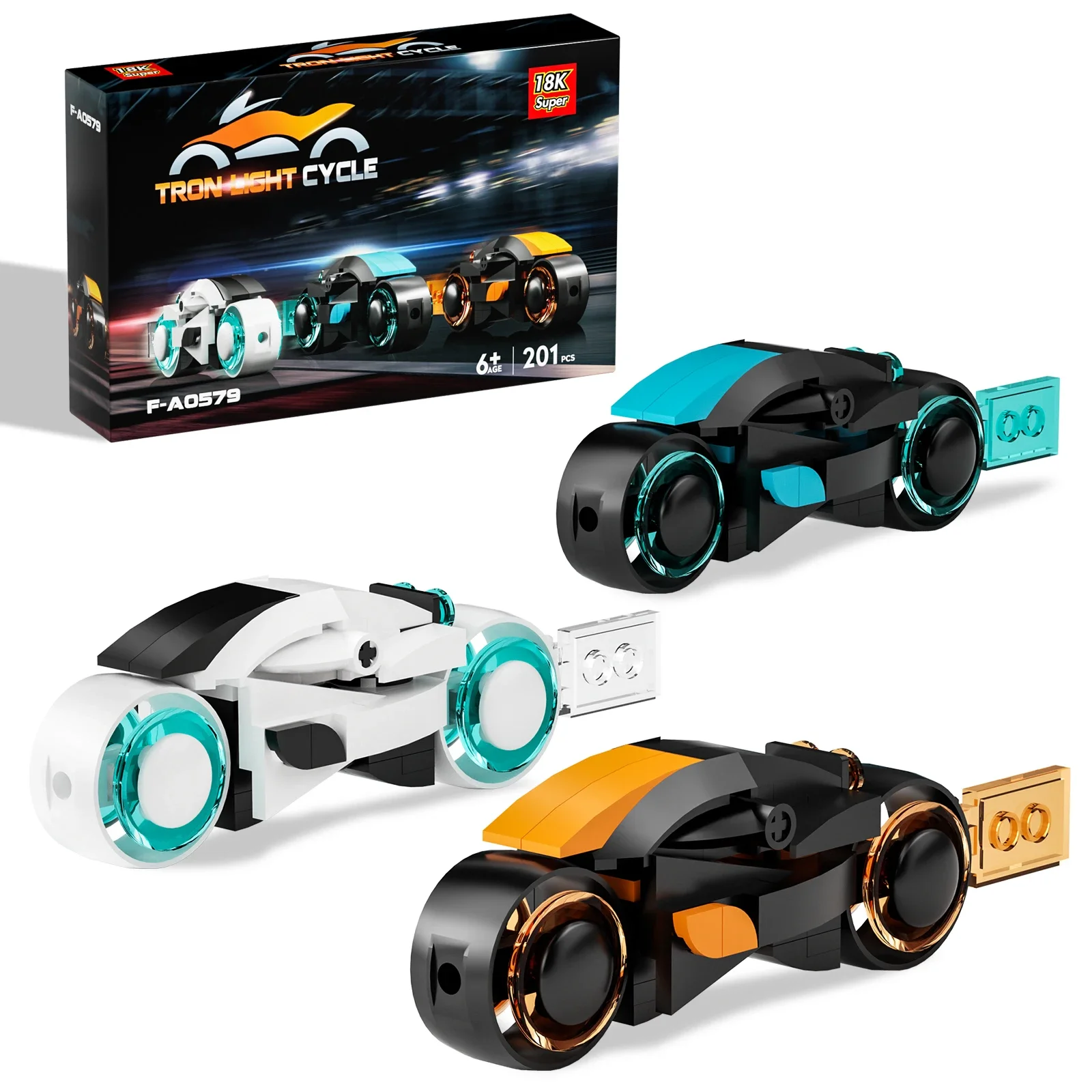 MOC Trons Legacy Light Cycle juguete coleccionable, juego de bloques de construcción de motocicleta, juguete de carreras de velocidad para niños,
