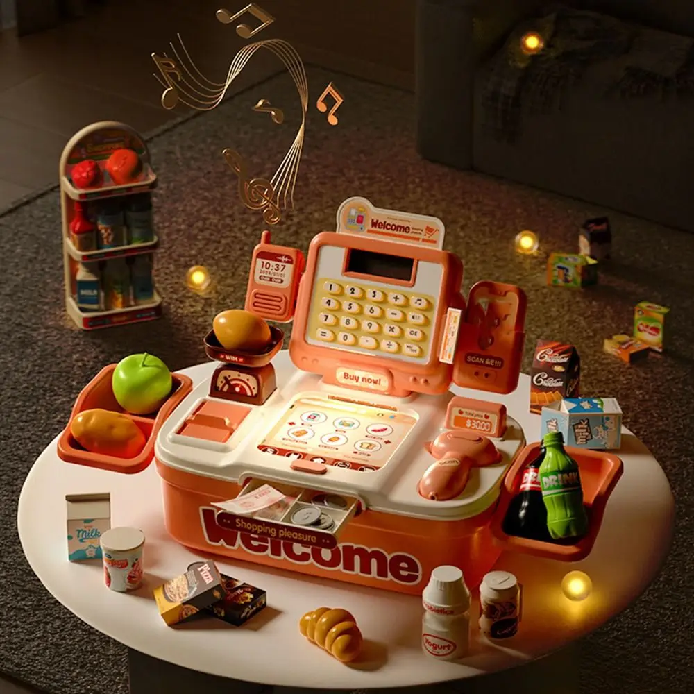 64pcs-pink-green-simulated-cashier-plastic-intelligence-development-play-house-imitation-design-interactive-play