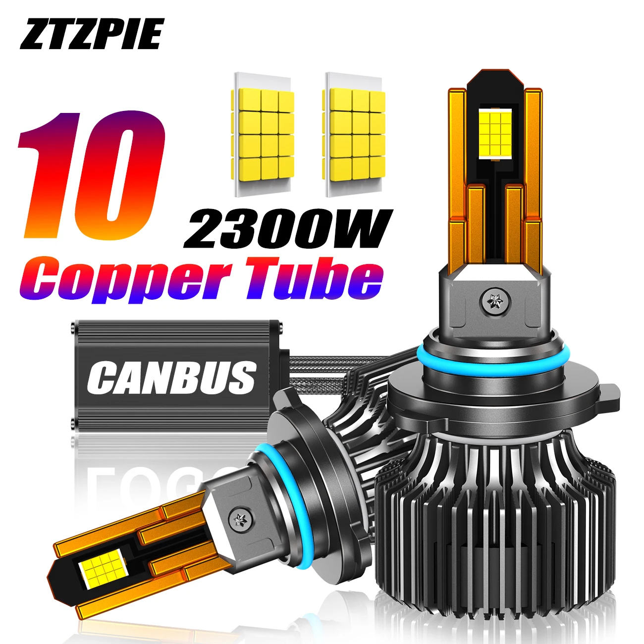 

10 Copper Tubes 6500k White 9005/HB3 9006/HB4 H1 H7 H4 H11 Canbus Project Led Car Headlight CSP 7055 Car Lamp 2300W 12V 24V