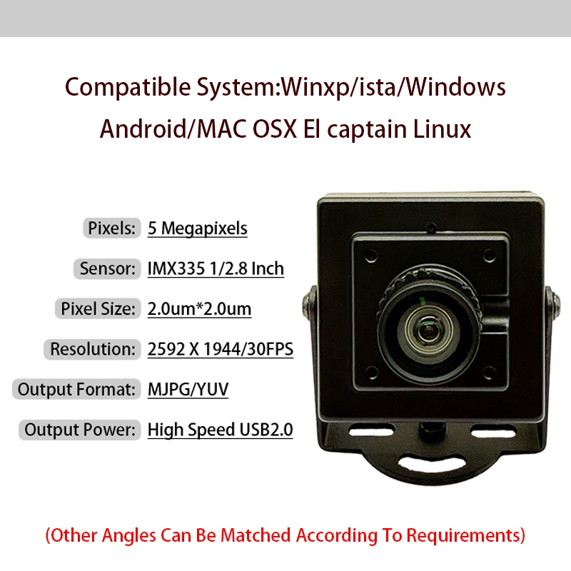 

For Face Recognition Camera IMX335 5 Megapixel HD Aberration-Free Camera Module USB Driver-Free Android Linux